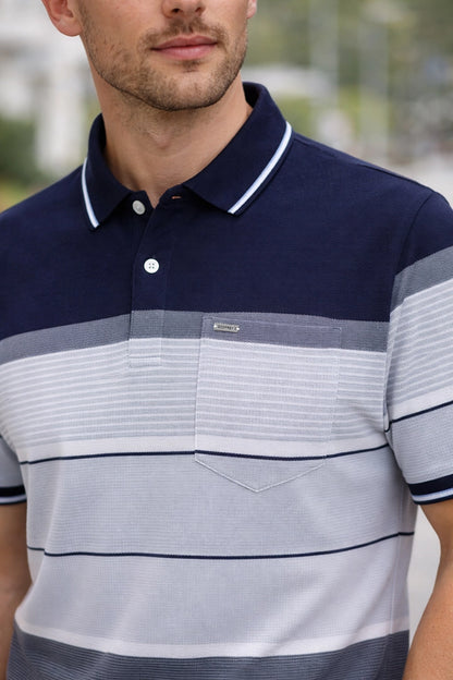 Navy Half Sleeve Polo T-Shirt for Men
