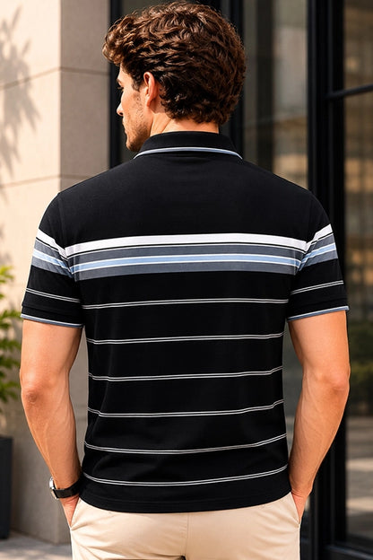 Black Half Sleeve Polo T-Shirt for Men