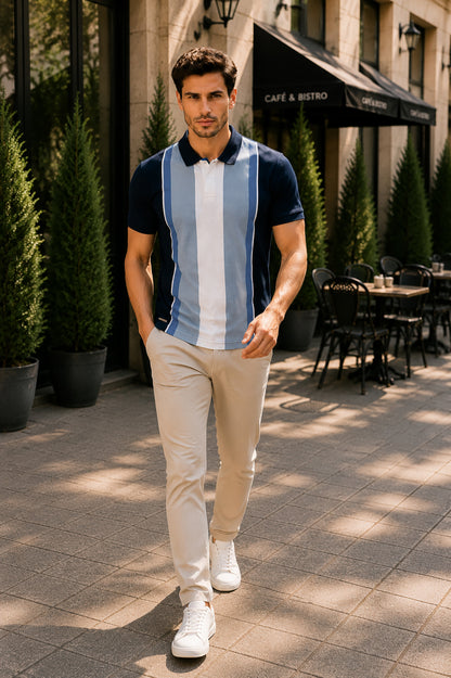 Navy Half Sleeve Polo T-Shirt for Men