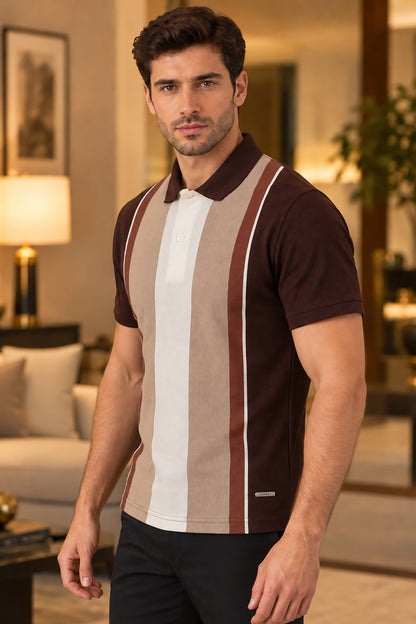 Coffee Half Sleeve Polo T-Shirt for Men