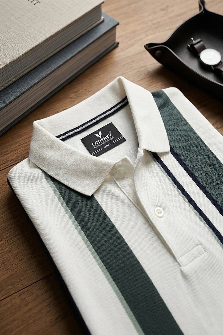 White Half Sleeve Polo T-Shirt for Men