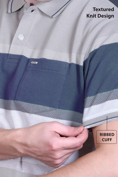 Light Grey Half Sleeve Polo T-Shirt for Men