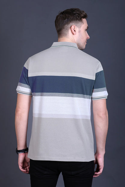 Light Grey Half Sleeve Polo T-Shirt for Men