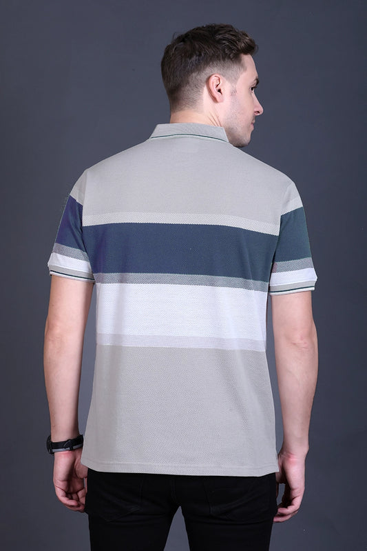 Light Grey Half Sleeve Polo T-Shirt for Men