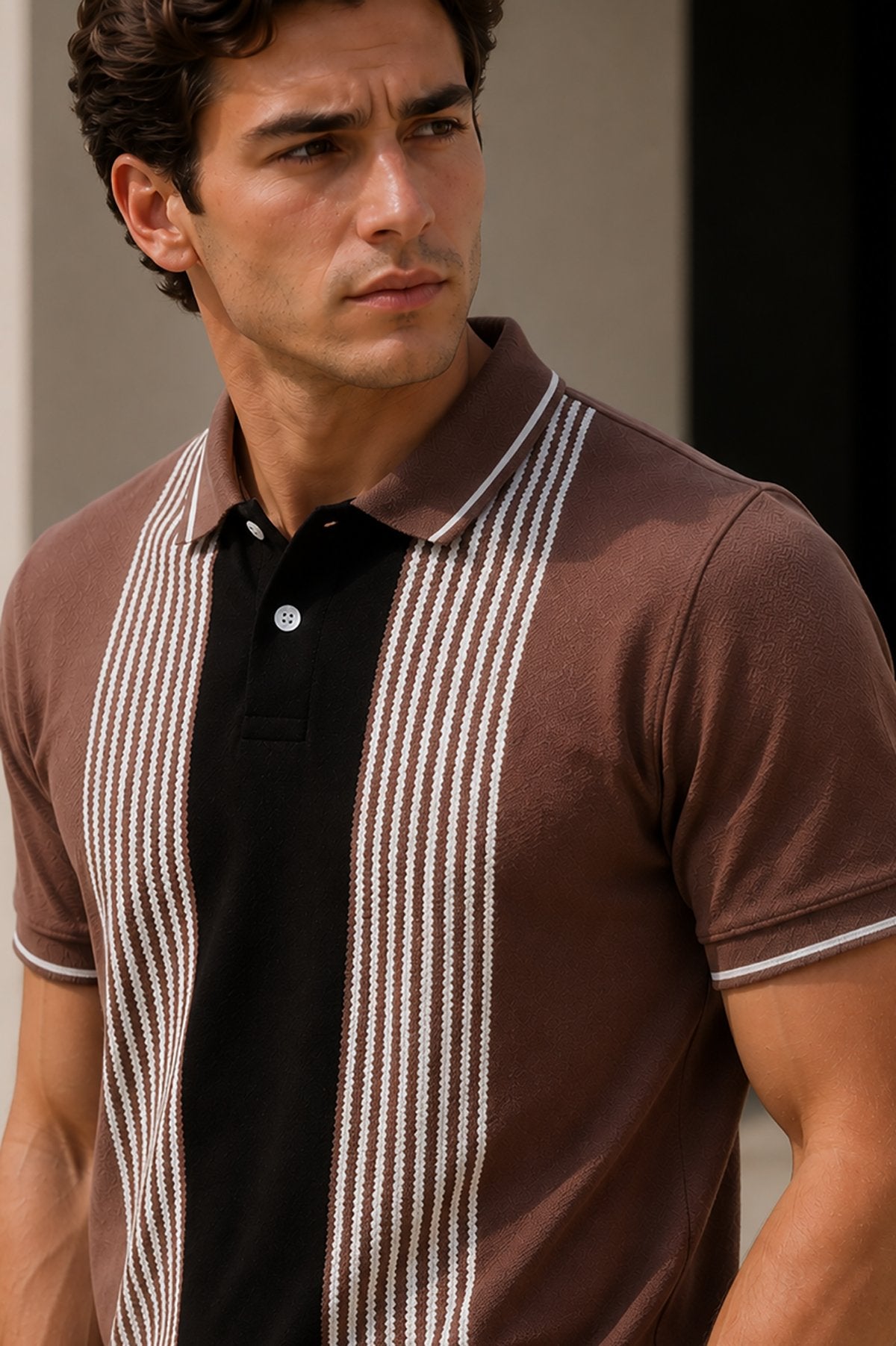 Coffee Half Sleeve Polo T-Shirt for Men
