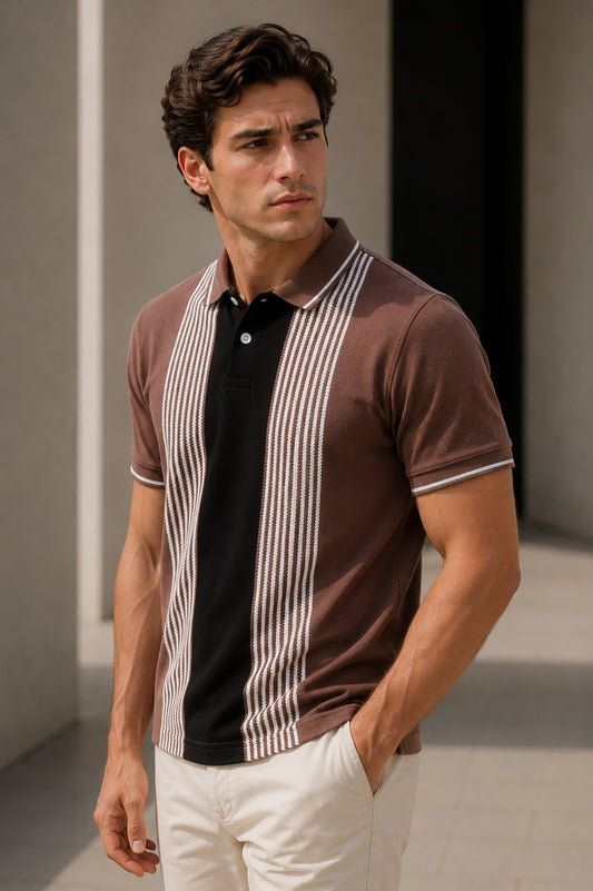 Coffee Half Sleeve Polo T-Shirt for Men