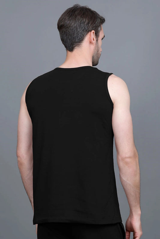 Black Gym Vest Men Sleeveless T-Shirt