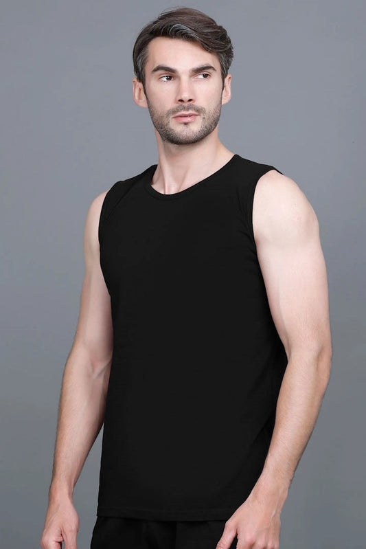 Black Gym Vest Men Sleeveless T-Shirt
