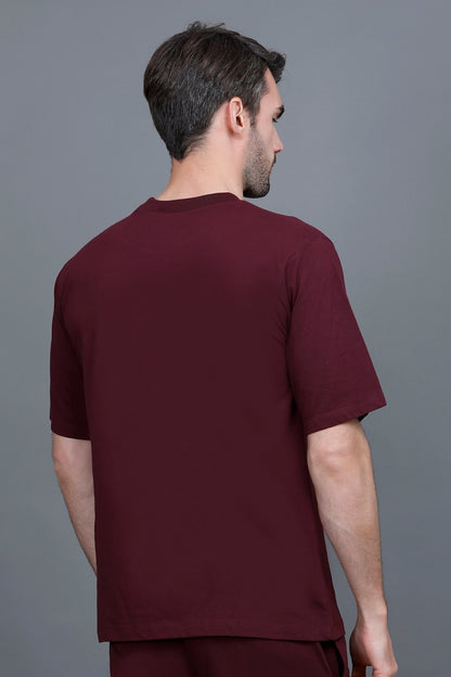 Burgundy Oversized T-Shirt for Men