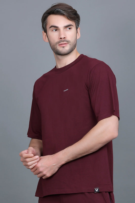 Burgundy Oversized T-Shirt for Men