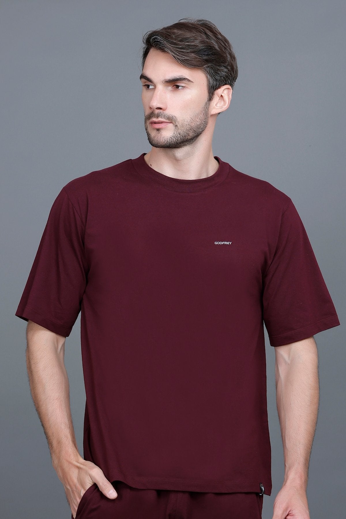 Burgundy Oversized T-Shirt for Men