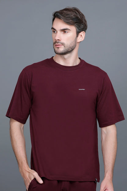 Burgundy Oversized T-Shirt for Men