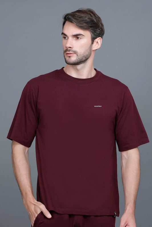 Burgundy Oversized T-Shirt for Men