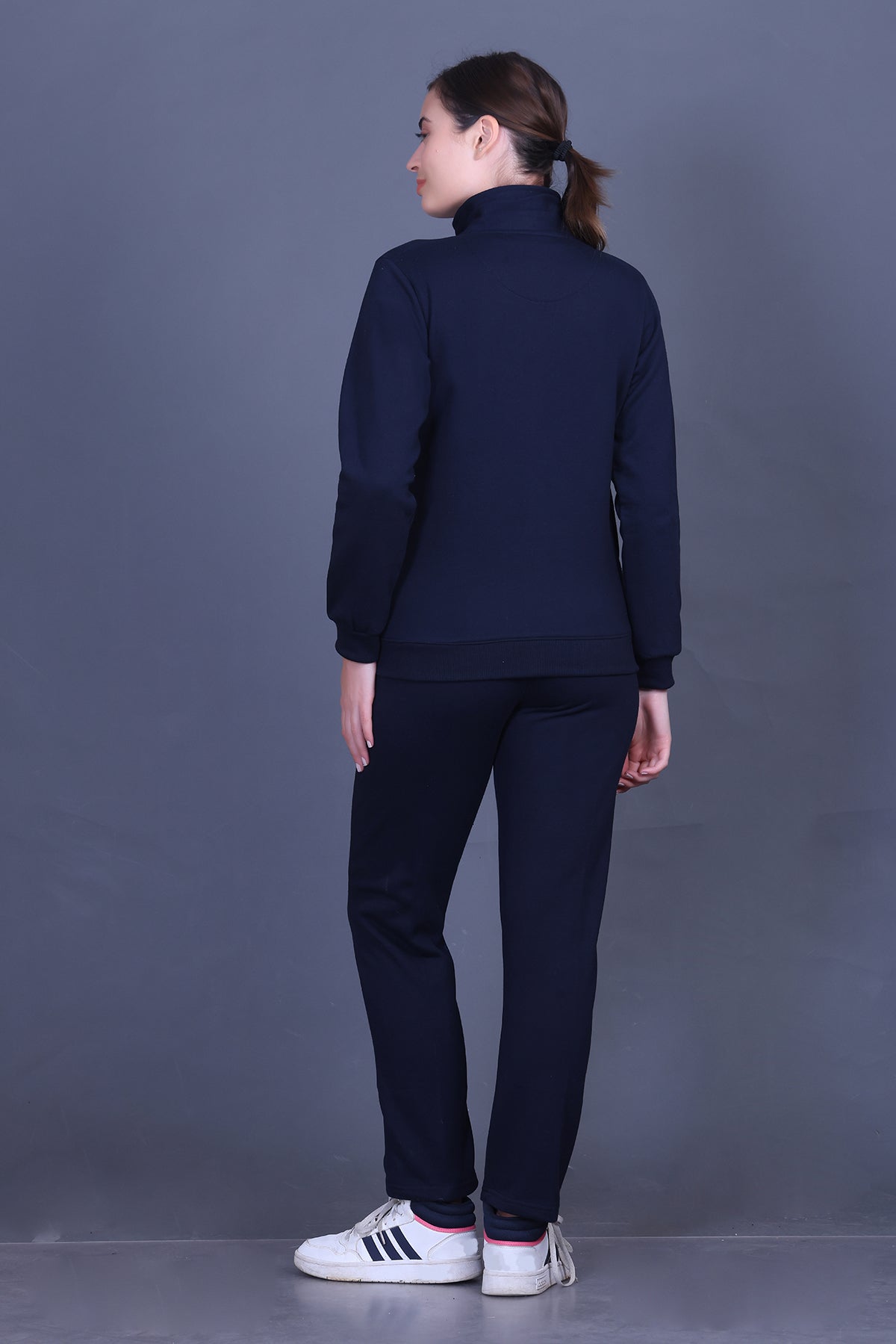Navy Cotton Fleece Winter Track suit for Women