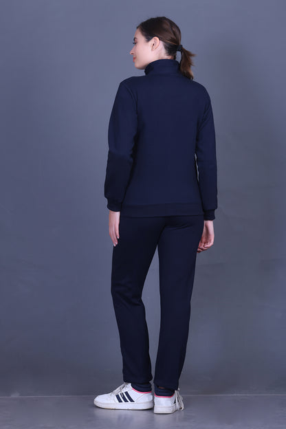Navy Cotton Fleece Winter Track suit for Women