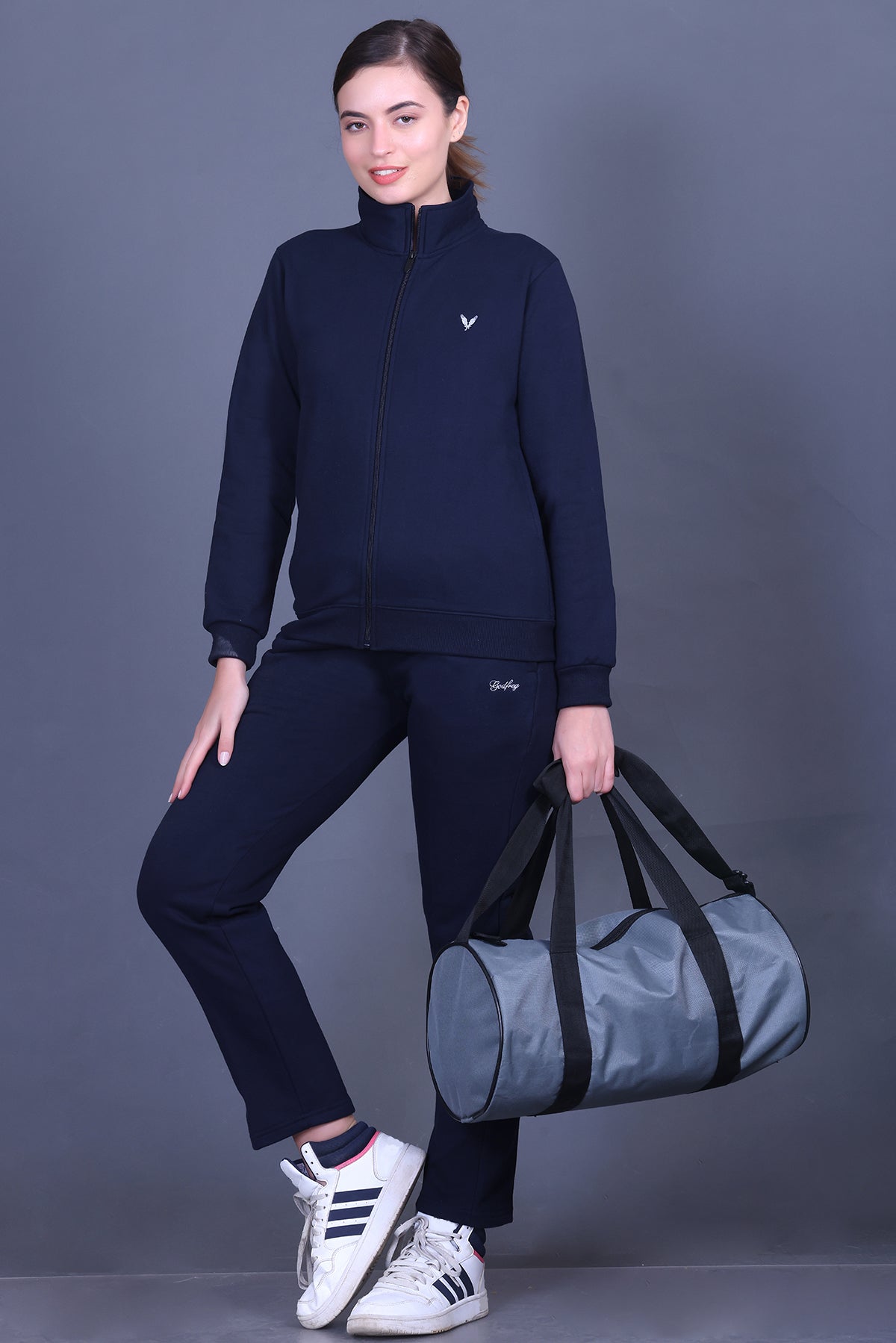 Navy Cotton Fleece Winter Track suit for Women