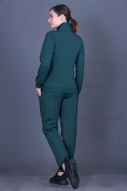 Teal Cotton Fleece Winter Track suit for Women