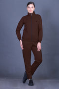 Coffee Cotton Fleece Winter Track suit for Women