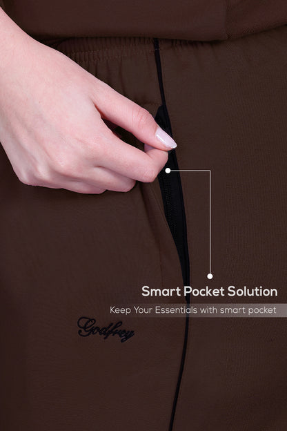Coffee Cotton Fleece Winter Track suit for Women