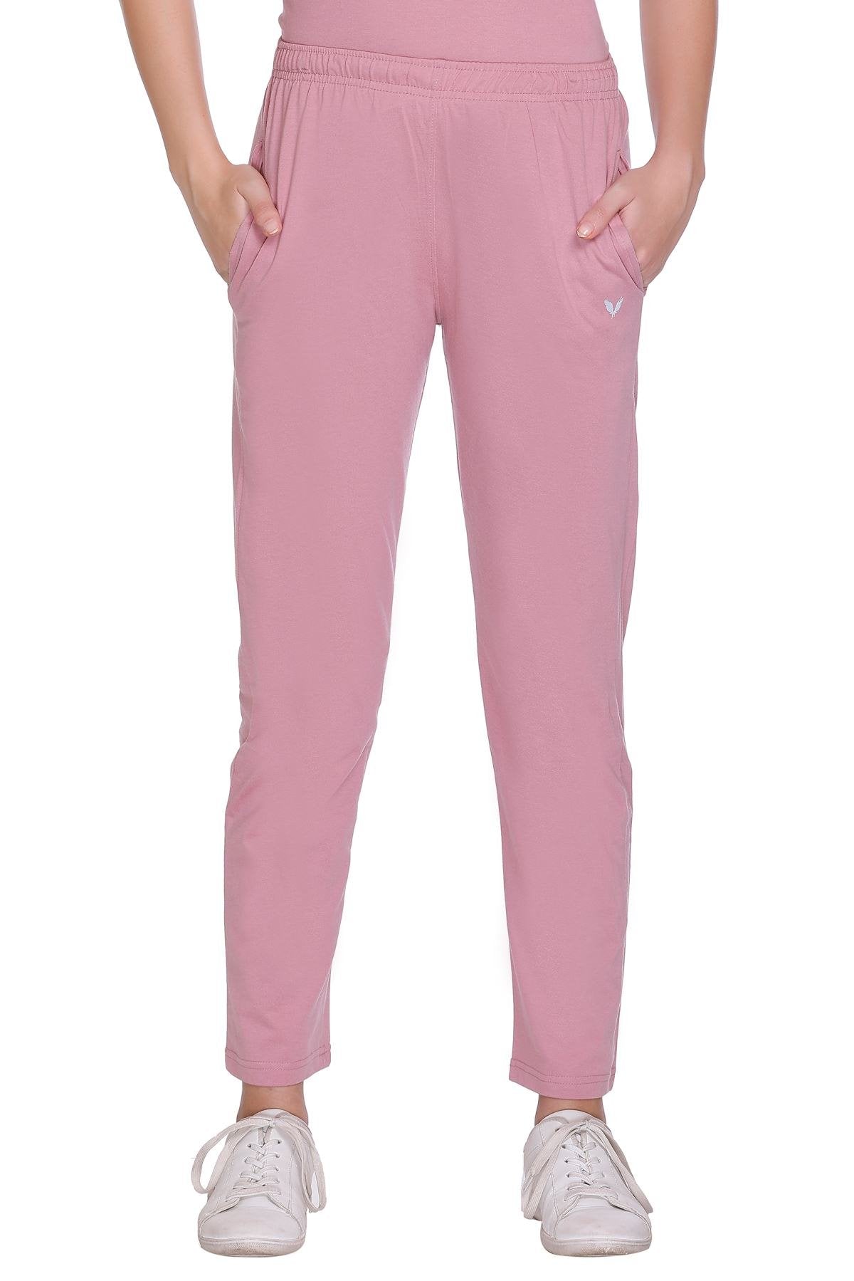 Rose Solid Cotton Pyjama For Women