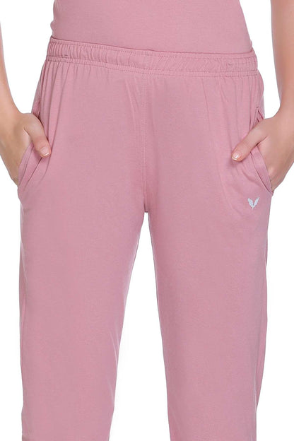 Rose Solid Cotton Pyjama For Women