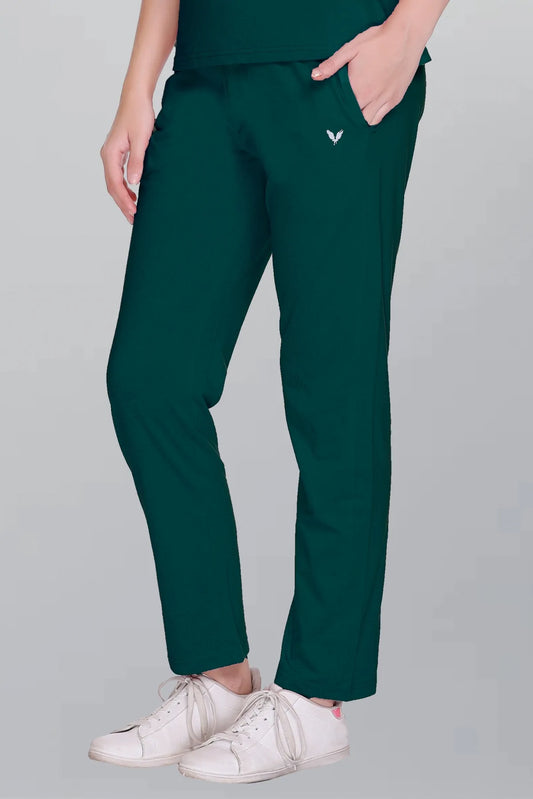 Turquoise Solid Cotton Pyjama For Women