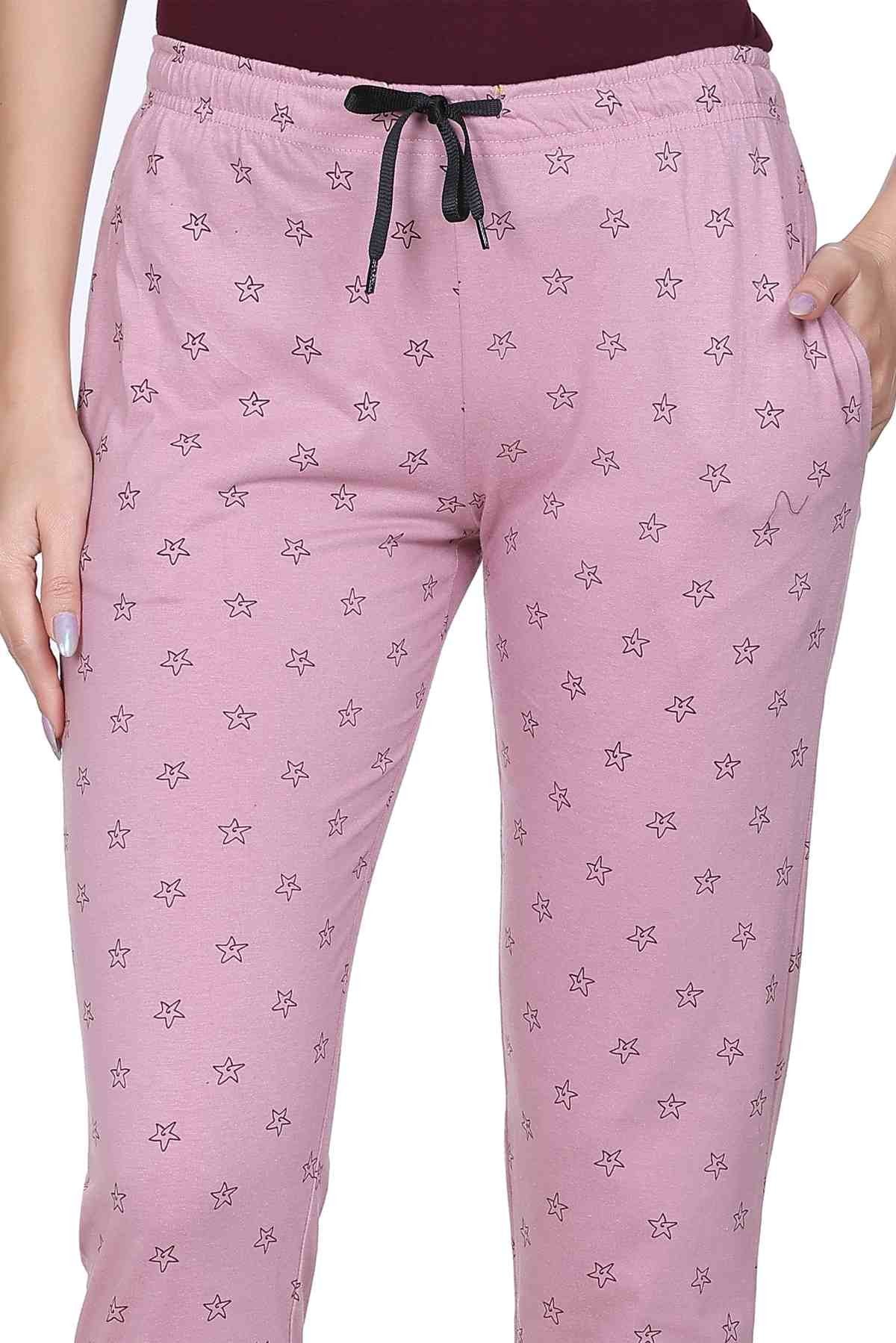 Rose Printed Cotton Pyjamas For Women