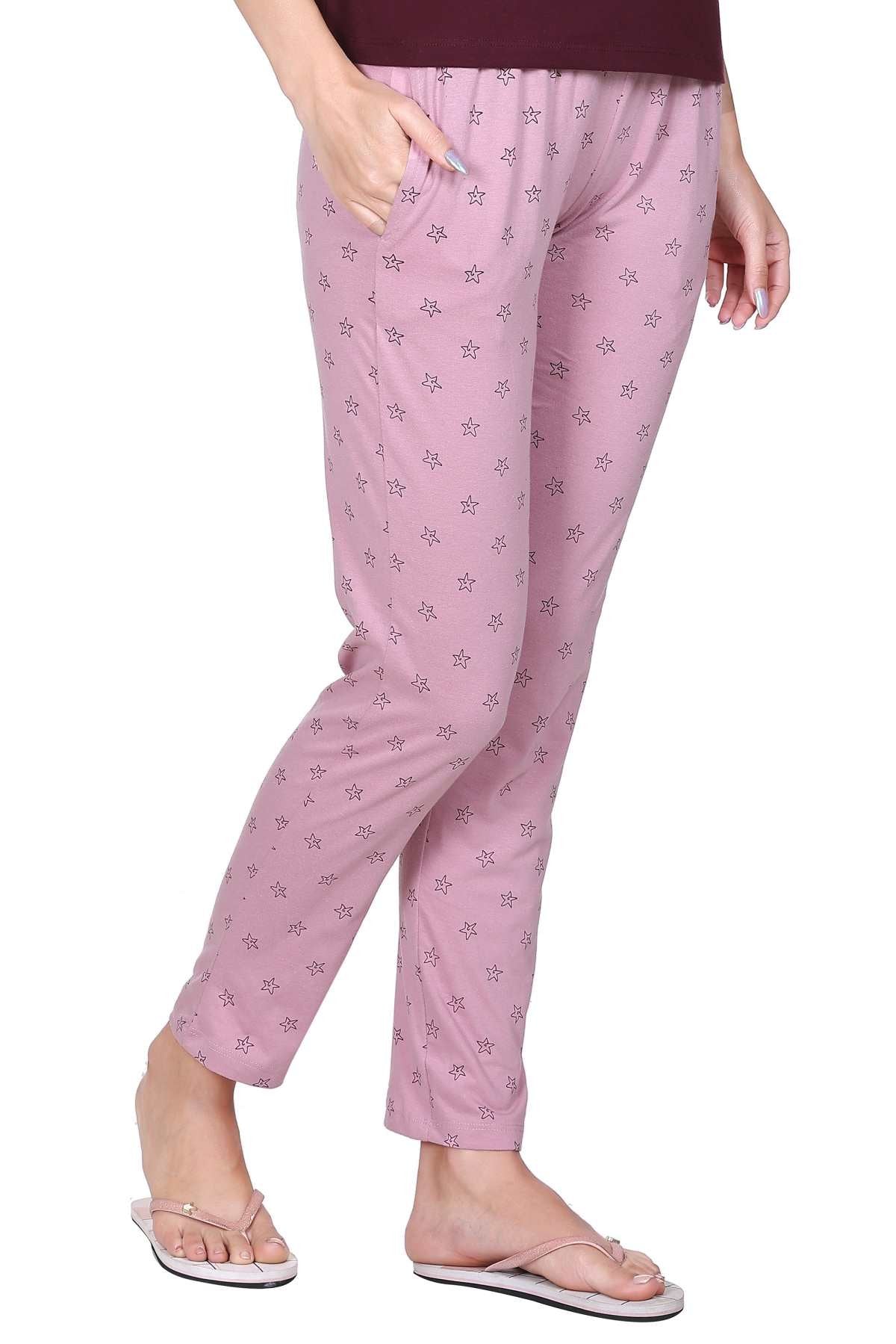Rose Printed Cotton Pyjamas For Women