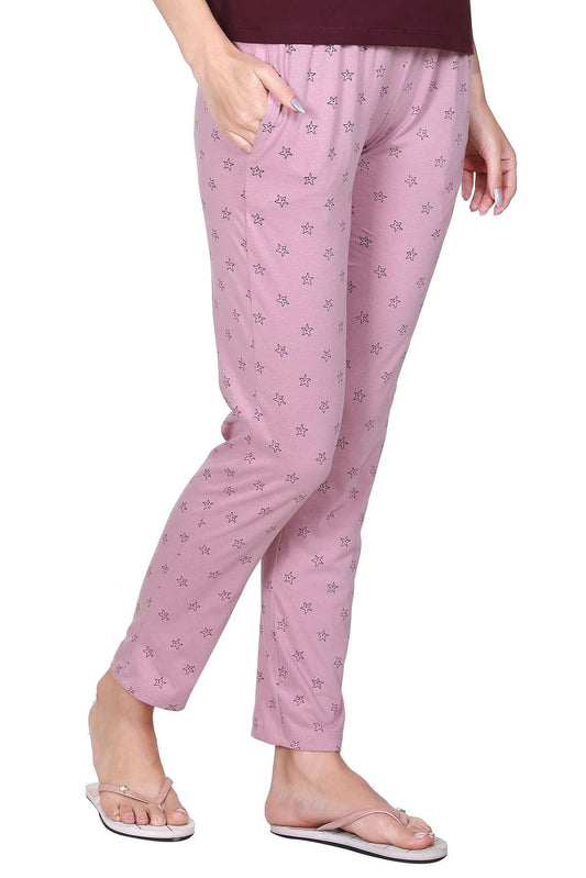 Rose Printed Cotton Pyjamas For Women