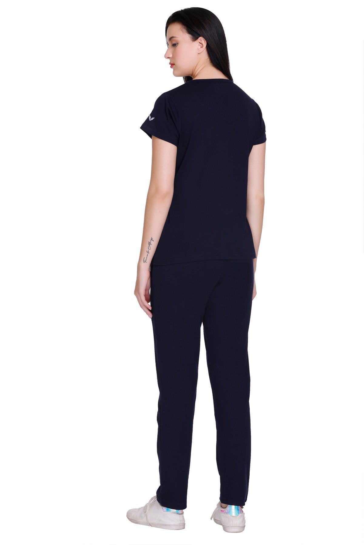 Navy Plain Co-Ord Set For Women