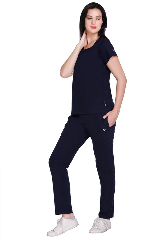 Navy Plain Co-Ord Set For Women