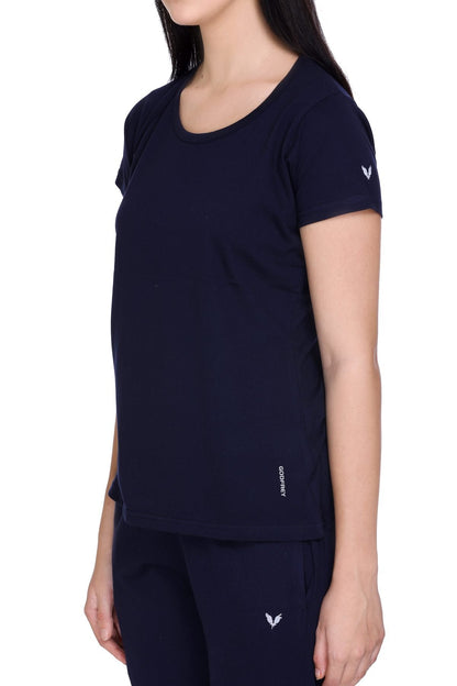 Navy Plain Co-Ord Set For Women