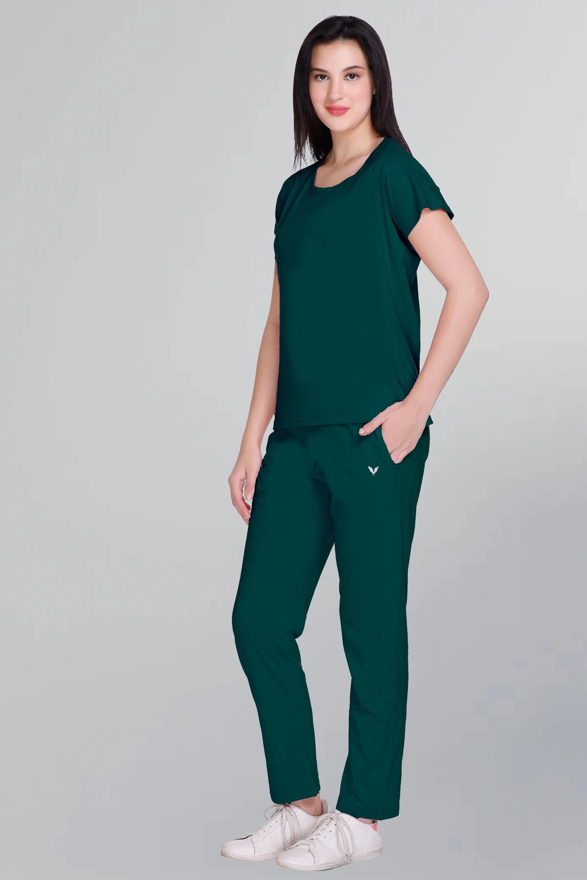 Turquoise Plain Co-Ord Set For Women