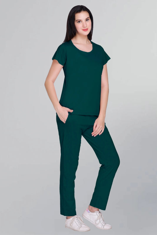 Turquoise Plain Co-Ord Set For Women