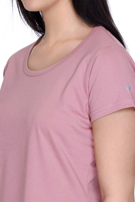 Rose Pink Plain Co-ord Sets Women