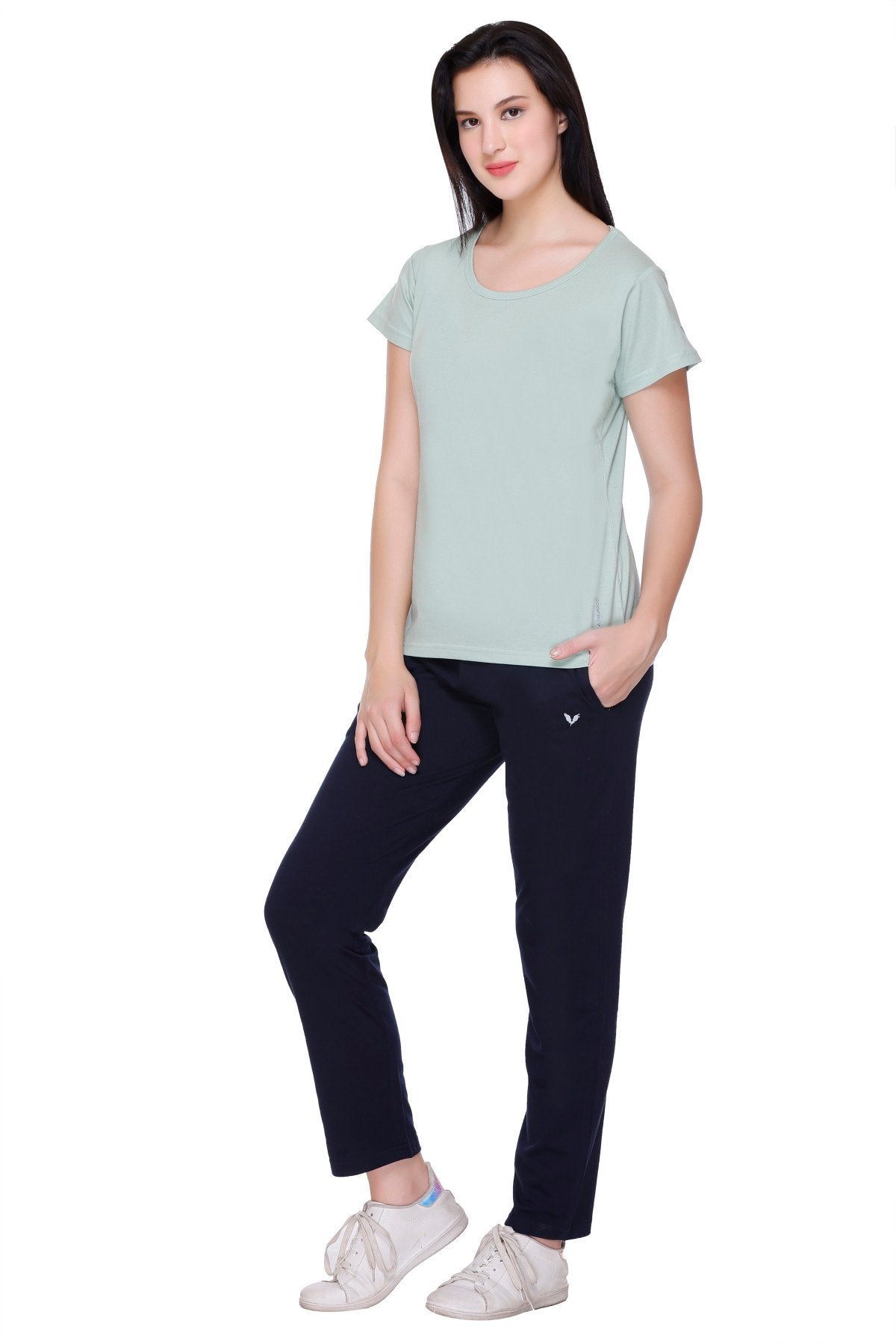Pista Navy Plain Pajama Set For Women