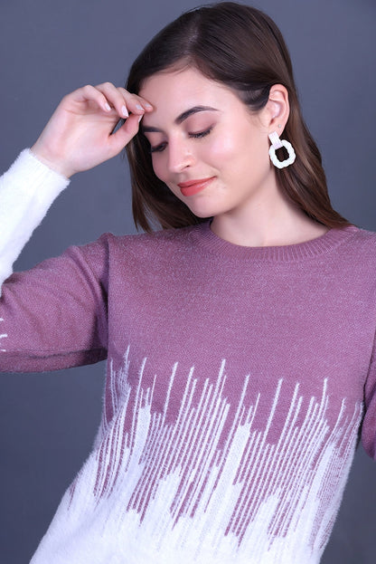 Onion Full Sleeve Woolen Round Neck Sweater For Women