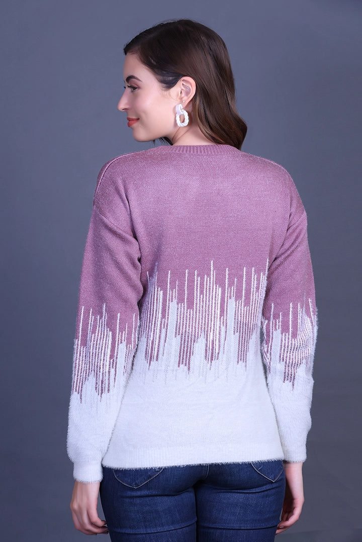 Onion Full Sleeve Woolen Round Neck Sweater For Women