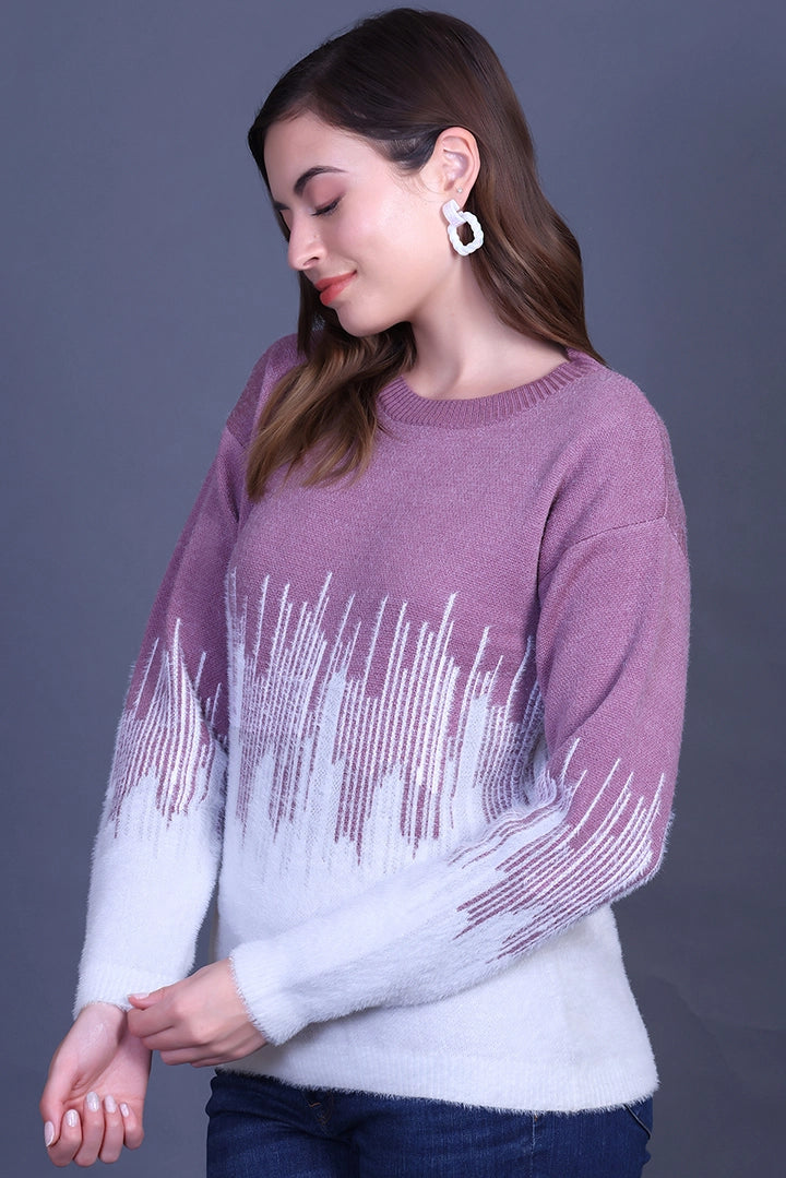 Onion Full Sleeve Woolen Round Neck Sweater For Women