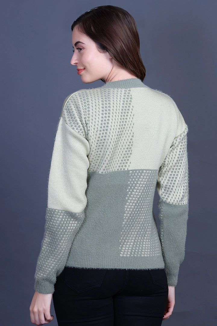 Pista Full Sleeve Woolen Round Neck Sweater For Women
