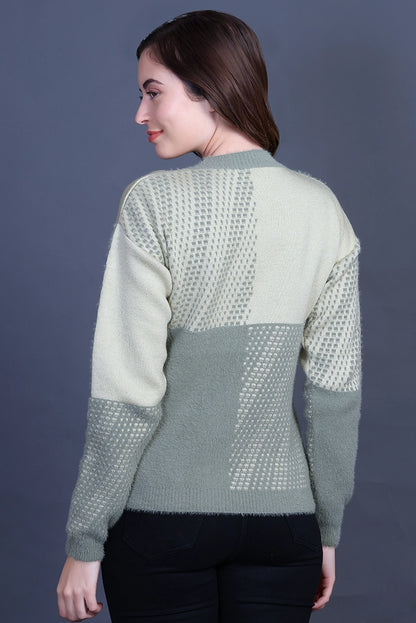 Pista Full Sleeve Woolen Round Neck Sweater For Women