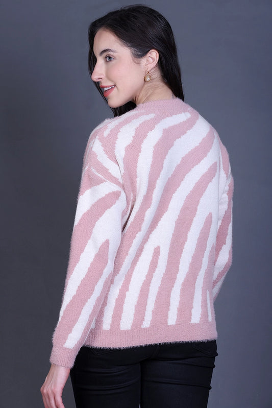 Onion Full Sleeve Woolen Round Neck Sweater For Women