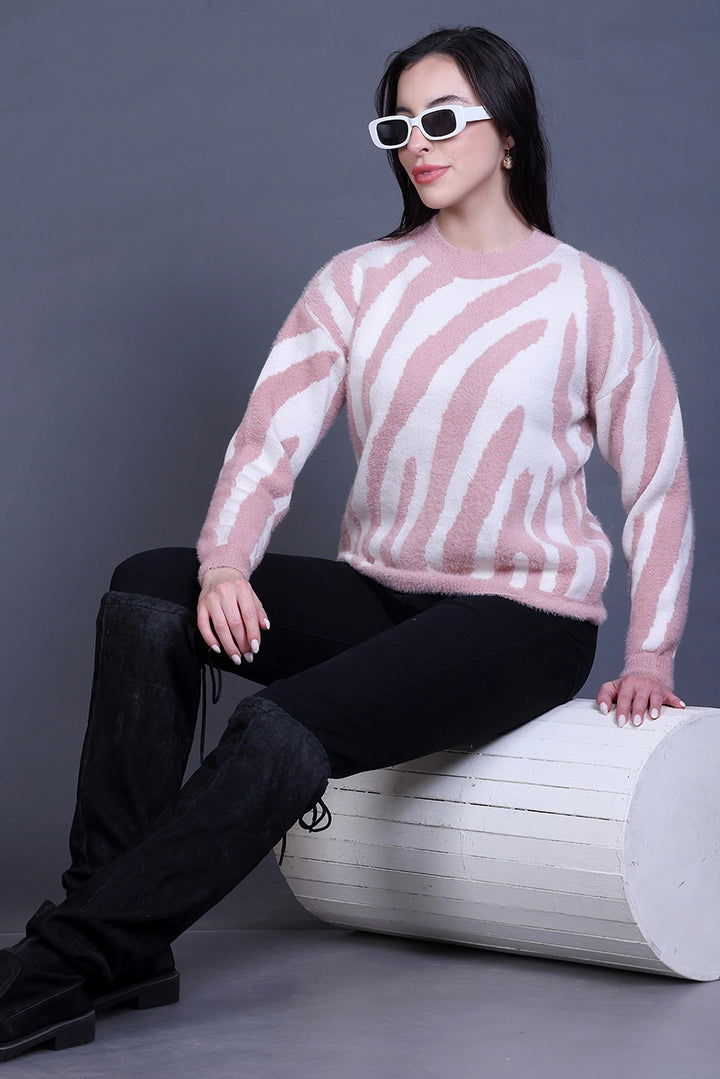 Onion Full Sleeve Woolen Round Neck Sweater For Women