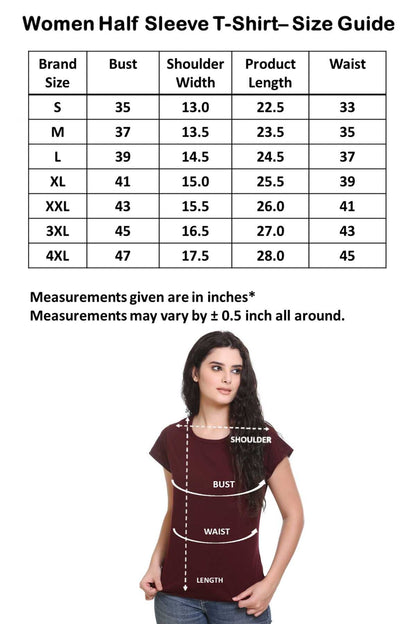 Women Solid Burgundy Cotton Round Neck T-Shirt