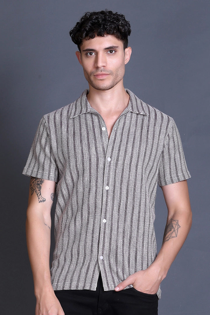 Maroon Cuban Collar Shirt For Men