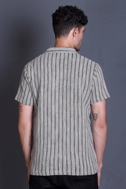 Olive Cuban Collar Shirt For Men