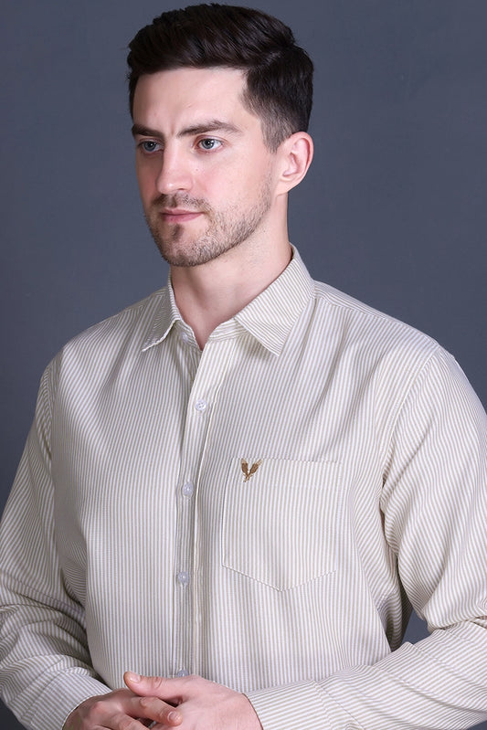 Beige Casual Shirt For Men
