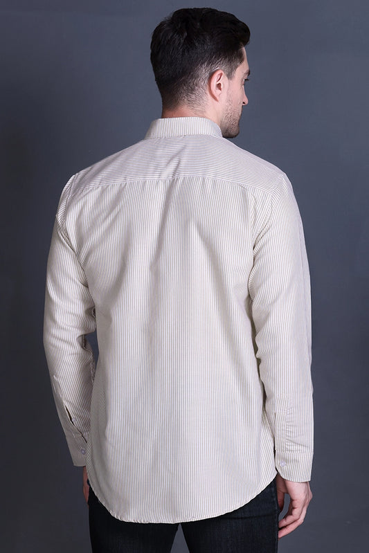Beige Casual Shirt For Men