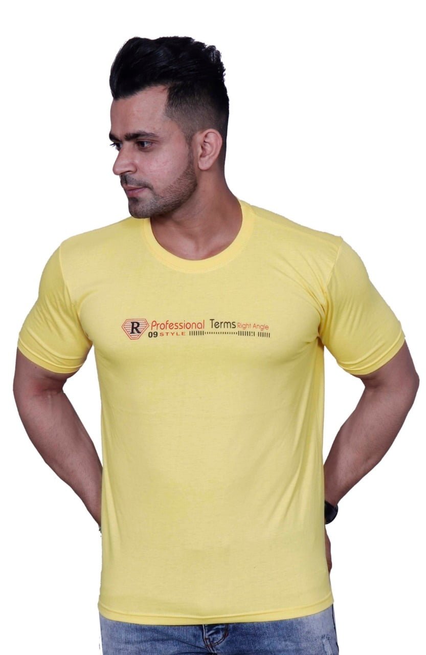 Godfrey Eco Blonde Yellow Printed Round Neck T-Shirt