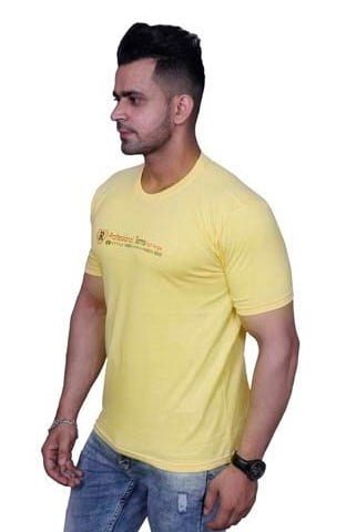 Godfrey Eco Blonde Yellow Printed Round Neck T-Shirt
